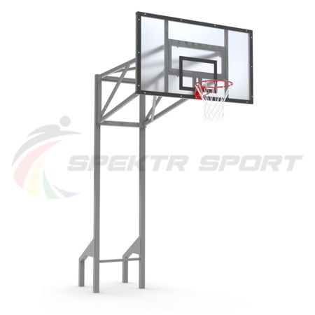 Купить Стойка баскетбольная уличная усиленная со щитом из оргстекла, кольцом и сеткой SP D 413 в Верхняятуре 