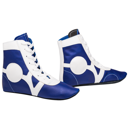 Купить Обувь для самбо SM-0102, кожа, синий Rusco в Верхняятуре 